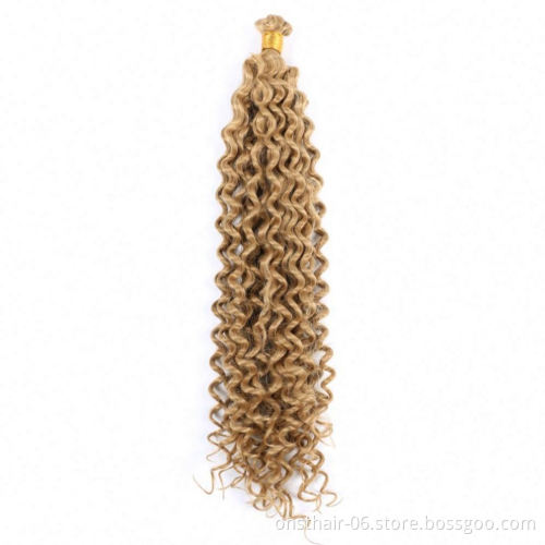 myzyr 14inch Long Passion Twist Crochet Hair Extensions Synthetic Water Wave Braiding Hair Bohemia Crochet Braids Golden Beauty